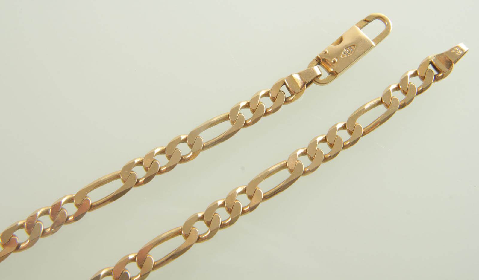 Halskette mit verschiedenen Punzen am verschluss- Feingehaltspunze sowie Amtspunze