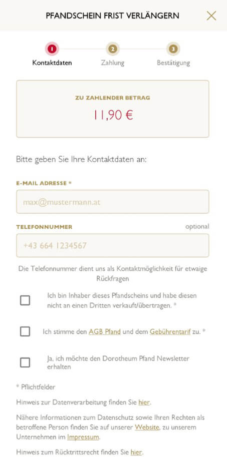 Pfand online verlängern - von zu Hause aus