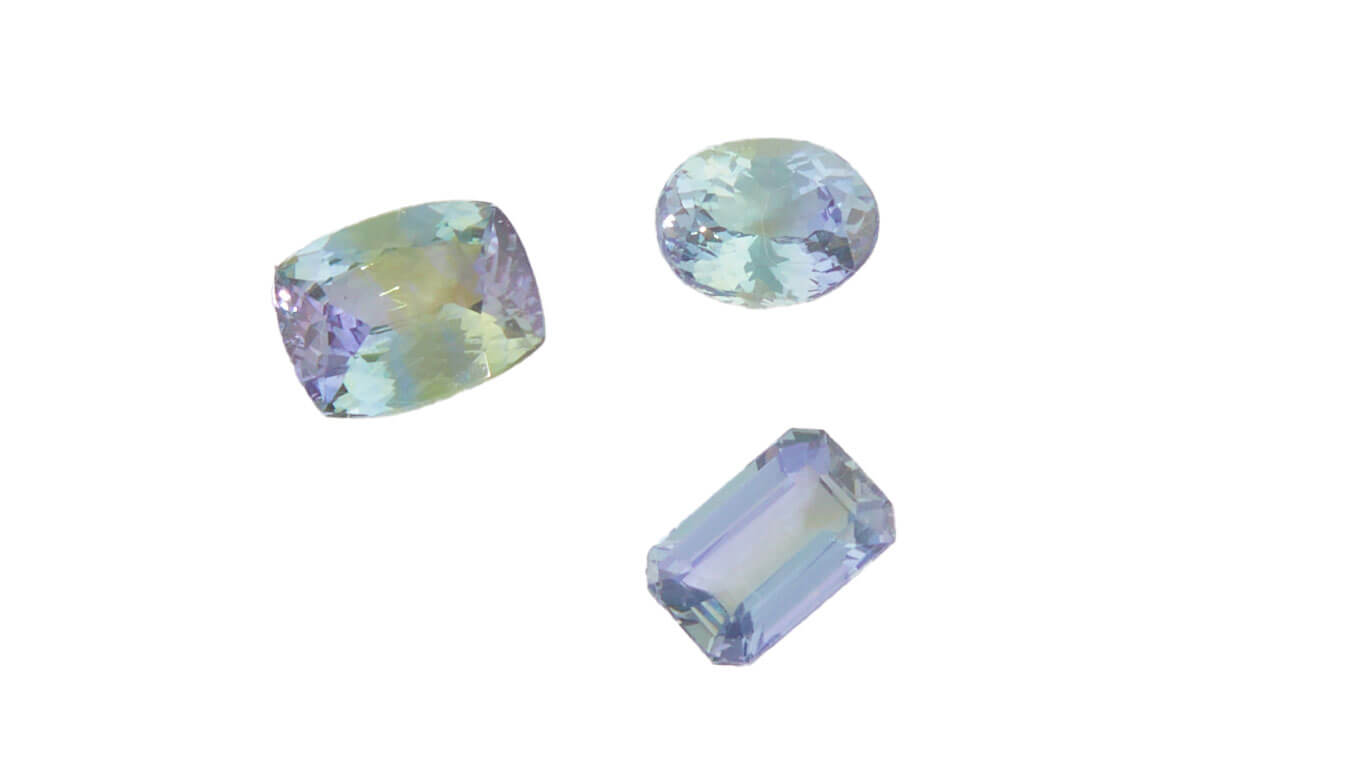 Tansanite mit grün-gelb Stich