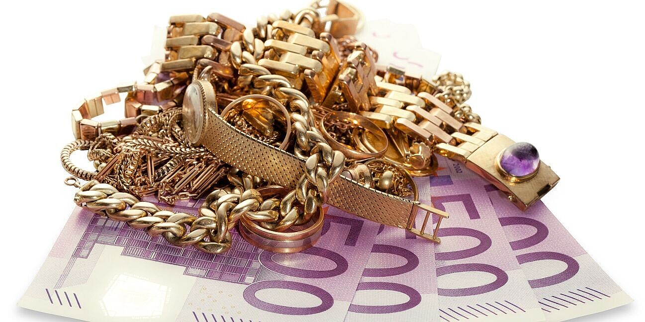 Der hohe Goldpreis garantiert hohe Geld-Auszahlungen für Gold, Schmuck & Co