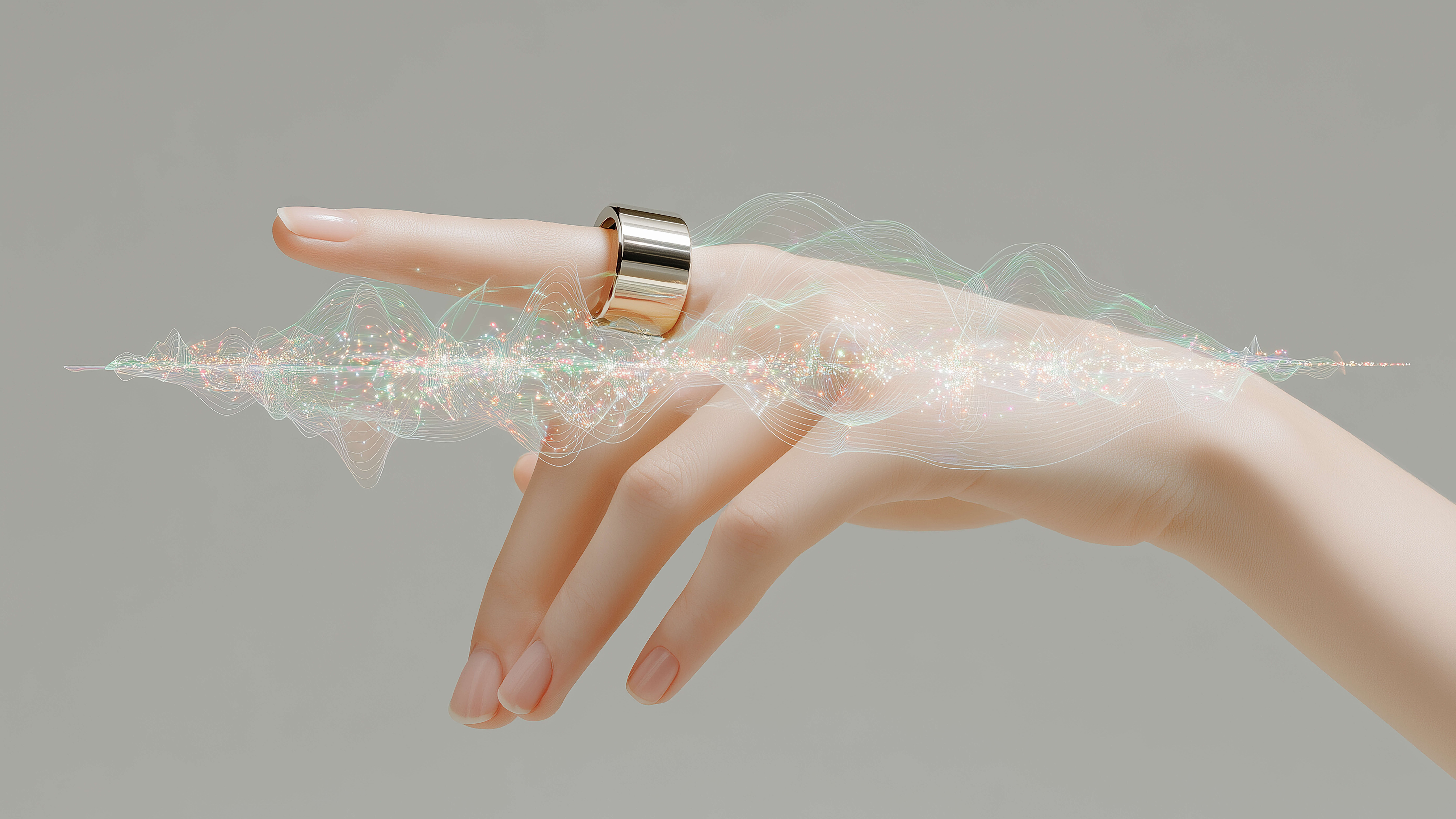 Smart-Ringe: ausgestreckter Zeigefinger einer Hand mit Smart Ring