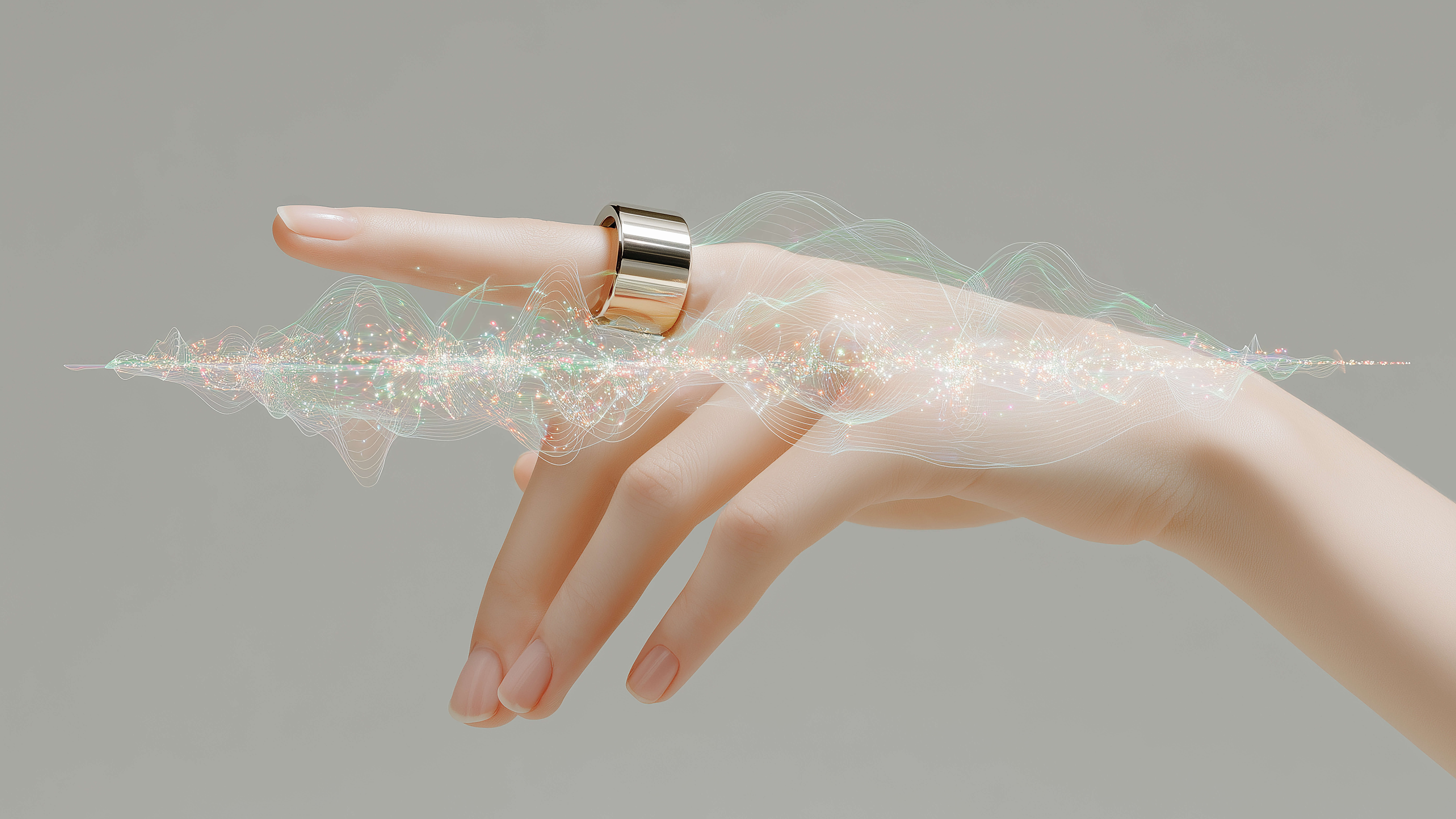 Smart-Ringe: ausgestreckter Zeigefinger einer Hand mit Smart Ring