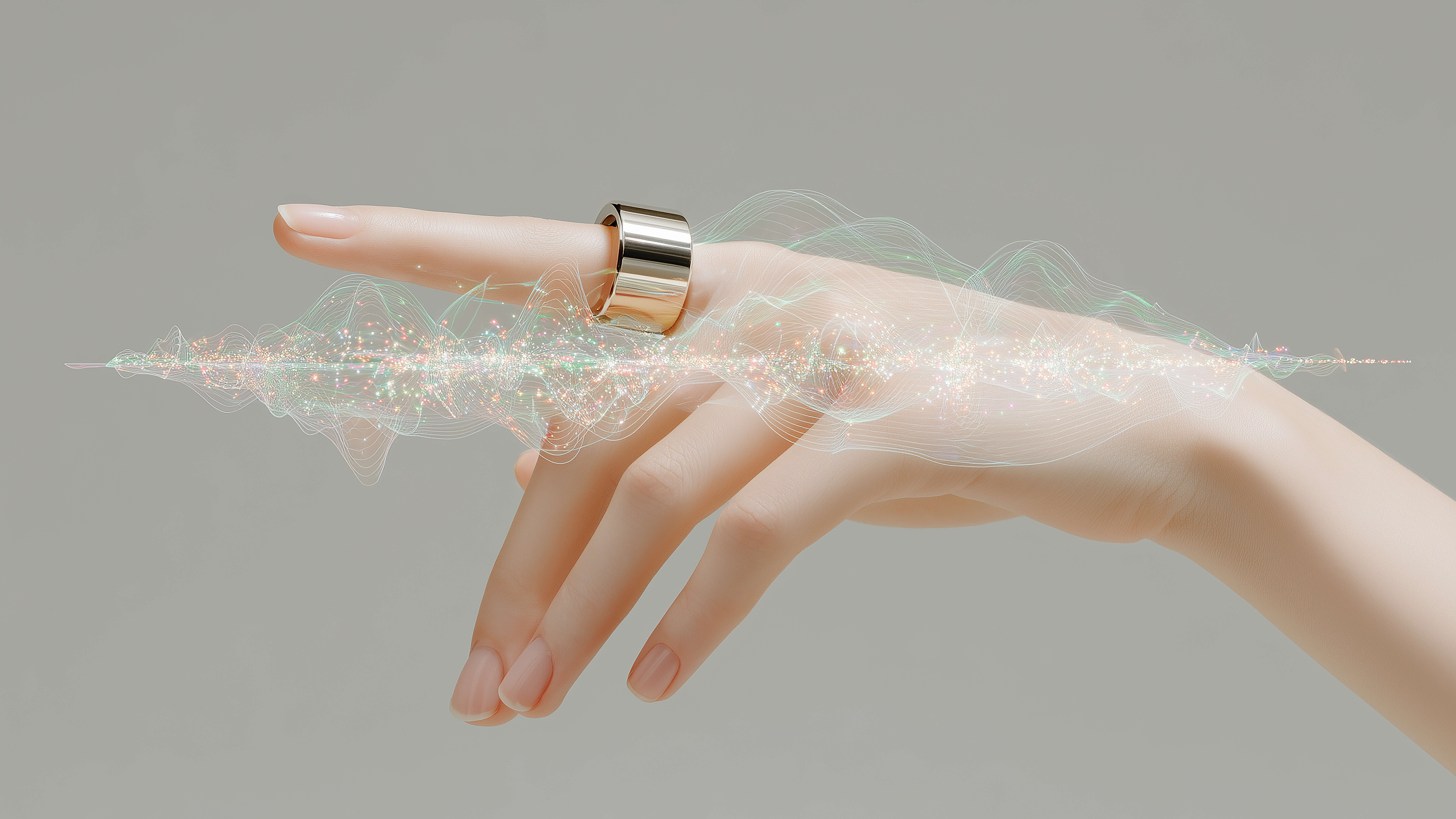 Smart-Ringe: ausgestreckter Zeigefinger einer Hand mit Smart Ring