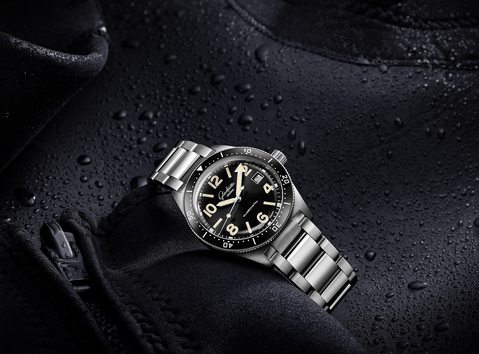 Zifferblatt einer SeaQ Armbanduhr von Glashütte